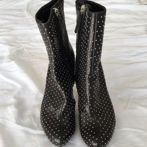 Giuseppe Zanotti black leather studded ankle boots